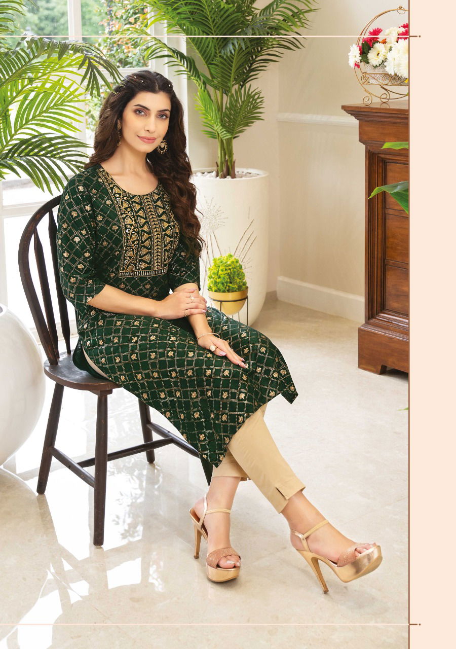 Wanna Hiral 4 Regular Wear Rayon Designer LAtest Kurti Collection